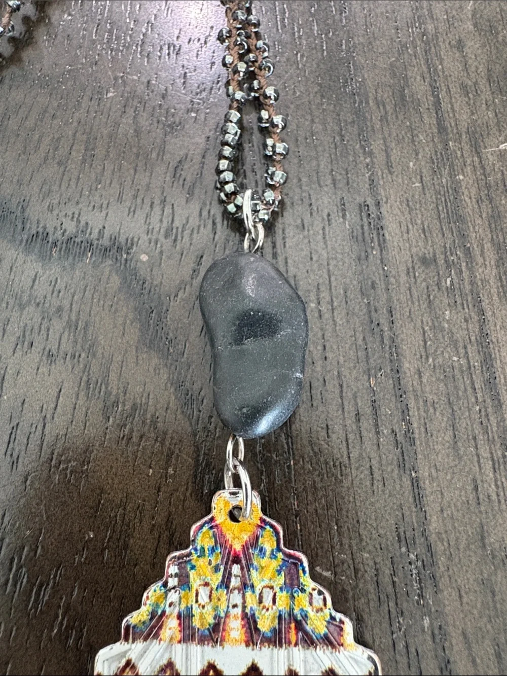 Beaded Multicolor Boho Pendant Necklace - Unknown Brand